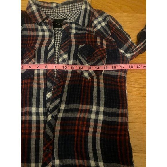 Rails, women's dark plaid long sleeve collared button down casual shirt size sm - Picture 5 of 9
